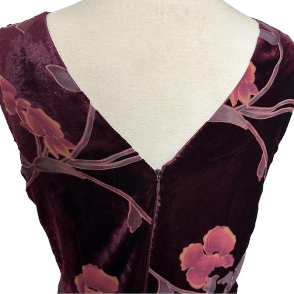 Tahari Arthur S Levine Layered Floral-Print Velvet Gown Size 8 - Picture 5 of 13